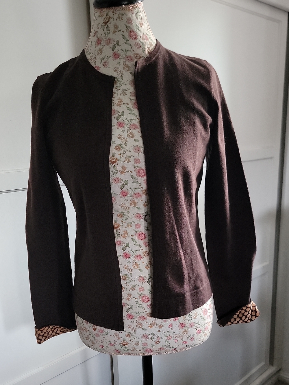 New Frontier Dark Brown Open-Front Blazer Jacket Size Small